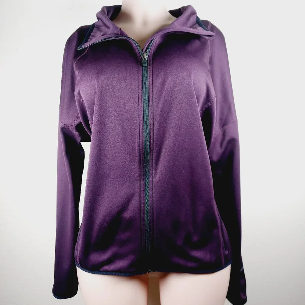Eddie Bauer Women's Purple Long Sleeve Casual Full Zip Thermal Fleece Jacket 2XL